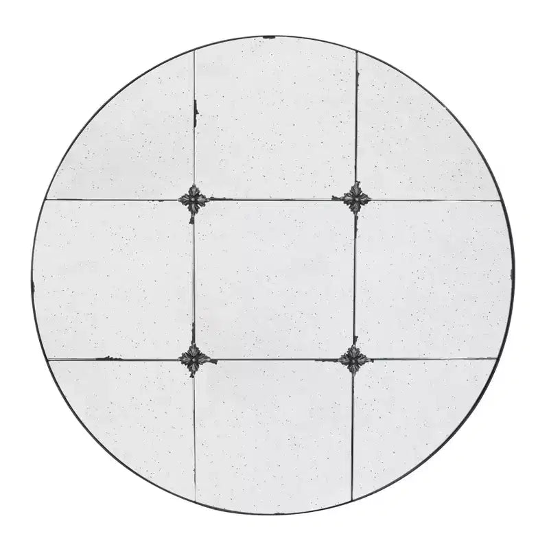 Miroir mural rond traditionnel en verre antique de 36 pouces