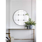 Miroir mural rond traditionnel en verre antique de 36 pouces
