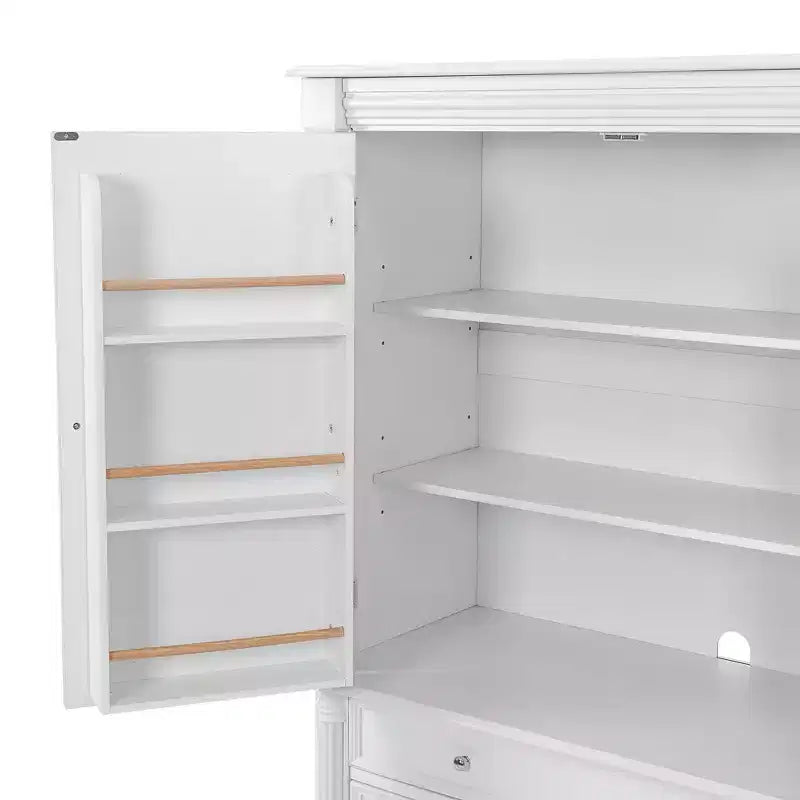 GDFStudio Elea Meuble de Cuisine Indépendant Haut avec 5 Tiroirs, 6 Étagères de Porte et 2 Étagères Réglables