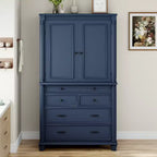GDFStudio Elea Freestanding Tall Kitchen Pantry Cabinet with 5 Drawers, 6 Door Shelves and 2 Adjustable Shelves