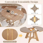Ensemble de salle à manger extensible 5 pièces Elfa Farmhouse de GDFStudio avec rallonge amovible et chaises rembourrées