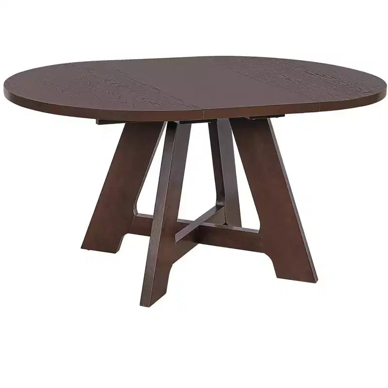 Ensemble de salle à manger extensible 5 pièces Elfa Farmhouse de GDFStudio avec rallonge amovible et chaises rembourrées