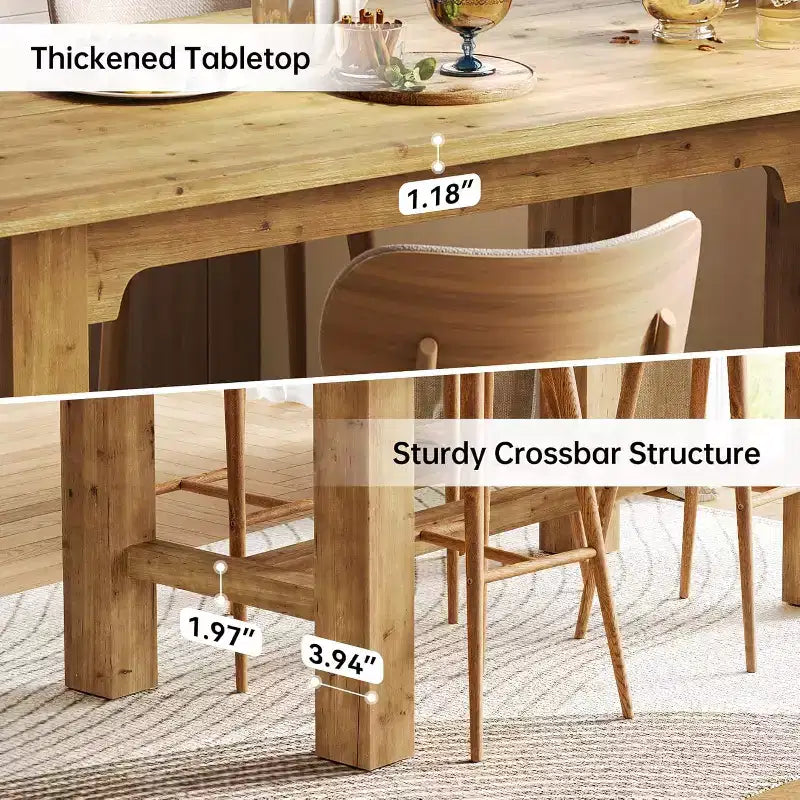 Table de bar en bois massif Lantine, table de pub haute de 160 cm, mobilier de bar haut pour cuisine