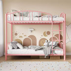Lit superposé jumeau avec escalier, cadre de lit superposé en métal avec rambarde pour enfants et adolescents, peu encombrant pour chambres et dortoirs