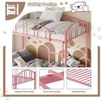 Lit superposé jumeau avec escalier, cadre de lit superposé en métal avec rambarde pour enfants et adolescents, peu encombrant pour chambres et dortoirs