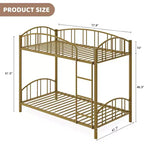 Lit superposé jumeau avec escalier, cadre de lit superposé en métal avec rambarde pour enfants et adolescents, peu encombrant pour chambres et dortoirs