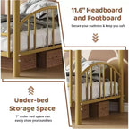Lit superposé jumeau avec escalier, cadre de lit superposé en métal avec rambarde pour enfants et adolescents, peu encombrant pour chambres et dortoirs