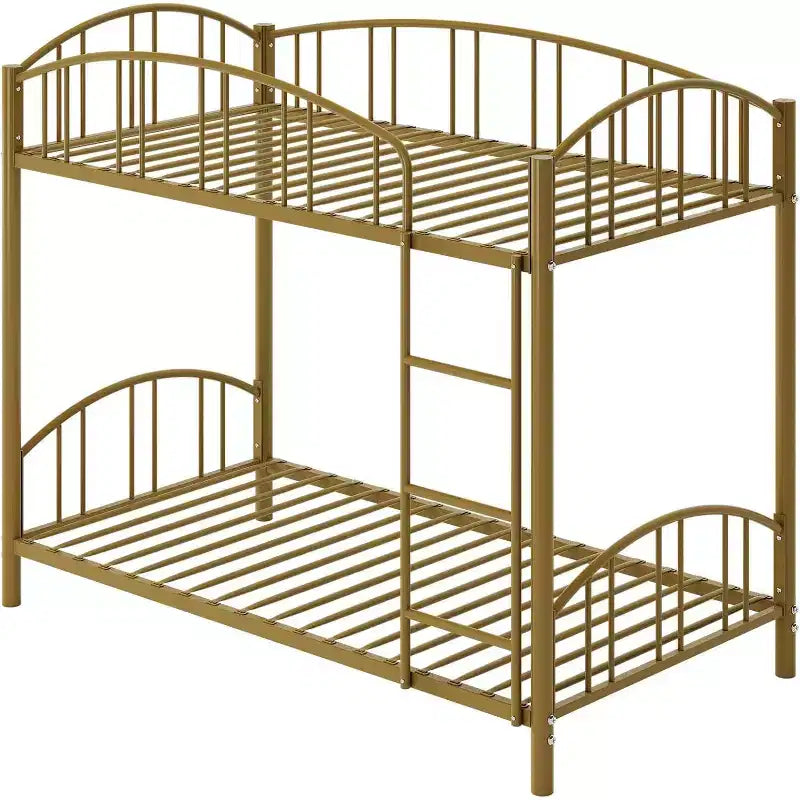 Lit superposé jumeau avec escalier, cadre de lit superposé en métal avec rambarde pour enfants et adolescents, peu encombrant pour chambres et dortoirs