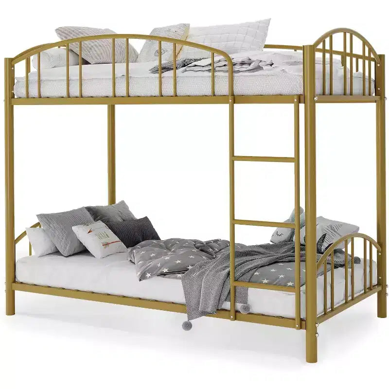 Twin Bunk Bed with Stairs, Metal Bunk Bed Frame with Guardrail for Kids and Teens, Space-Saving for Bedrooms and Dorms