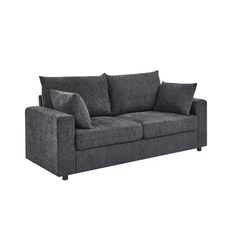 Canapé moderne Zeus & Ruta 78 avec revêtement rembourré, coussins profonds et oreillers amovibles pour salons