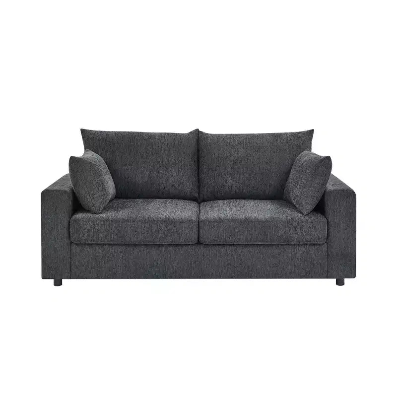 Canapé moderne Zeus & Ruta 78 avec revêtement rembourré, coussins profonds et oreillers amovibles pour salons