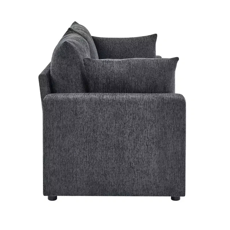 Canapé moderne Zeus & Ruta 78 avec revêtement rembourré, coussins profonds et oreillers amovibles pour salons