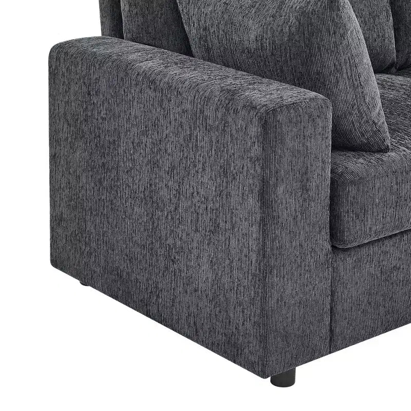 Canapé moderne Zeus & Ruta 78 avec revêtement rembourré, coussins profonds et oreillers amovibles pour salons
