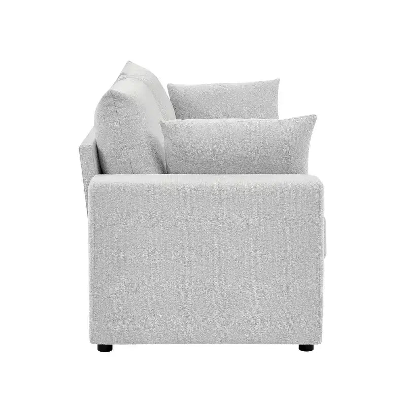Canapé moderne Zeus & Ruta 78 avec revêtement rembourré, coussins profonds et oreillers amovibles pour salons