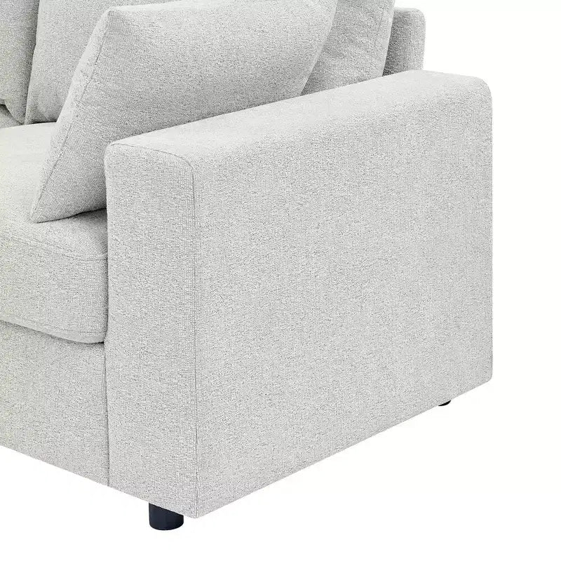 Canapé moderne Zeus & Ruta 78 avec revêtement rembourré, coussins profonds et oreillers amovibles pour salons