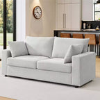 Zeus & Ruta 78 Modern Upholstered Sofa with Deep Cushions & Removable Pillows for Living Rooms