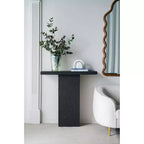 Table basse rectangulaire noire avec piètement colonne 35,5x14x35,5