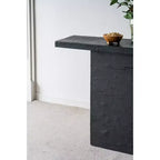 Table basse rectangulaire noire avec piètement colonne 35,5x14x35,5