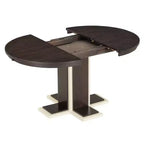 Table à manger extensible Clihome avec rallonge centrale de 40,6 cm, table à manger ovale de 106,7 cm à 147,3 cm pour 6 personnes, table à manger ronde rétro en bois massif à double couche