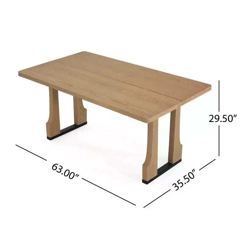 Table à manger rectangulaire de 160 cm, style moderne du milieu du siècle, table de cuisine de ferme pour 6 personnes, table de salle à manger de ferme - Panipeachy