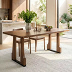 Table à manger rectangulaire de 160 cm, style moderne du milieu du siècle, table de cuisine de ferme pour 6 personnes, table de salle à manger de ferme - Panipeachy