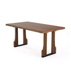 Table à manger rectangulaire de 160 cm, style moderne du milieu du siècle, table de cuisine de ferme pour 6 personnes, table de salle à manger de ferme - Panipeachy