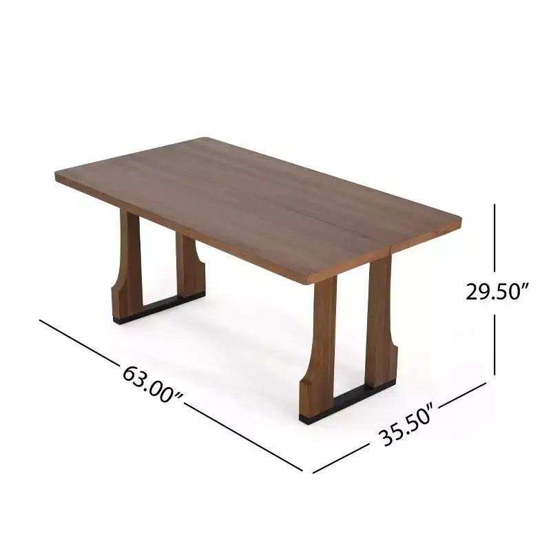 Table à manger rectangulaire de 160 cm, style moderne du milieu du siècle, table de cuisine de ferme pour 6 personnes, table de salle à manger de ferme - Panipeachy