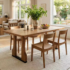Table à manger rectangulaire de 160 cm, style moderne du milieu du siècle, table de cuisine de ferme pour 6 personnes, table de salle à manger de ferme - Panipeachy