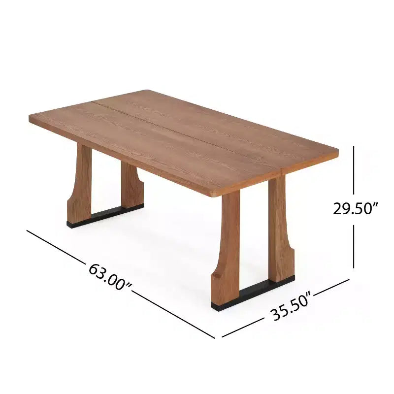 Table à manger rectangulaire de 160 cm, style moderne du milieu du siècle, table de cuisine de ferme pour 6 personnes, table de salle à manger de ferme - Panipeachy