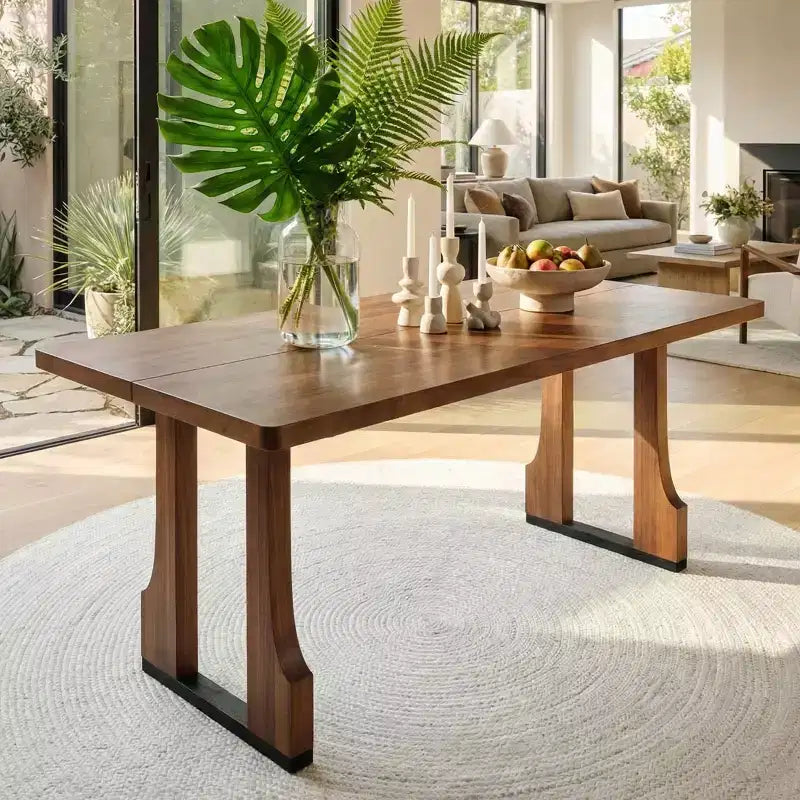 Table à manger rectangulaire de 160 cm, style moderne du milieu du siècle, table de cuisine de ferme pour 6 personnes, table de salle à manger de ferme - Panipeachy