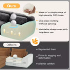 Canapé moelleux 3 places avec ottoman, mousse HD 32D, aucun assemblage requis, base antidérapante, modulable pour salon/salle de cinéma maison