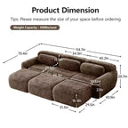 Canapé moelleux 3 places avec ottoman, mousse HD 32D, aucun assemblage requis, base antidérapante, modulable pour salon/salle de cinéma maison