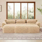 Canapé moelleux 3 places avec ottoman, mousse HD 32D, aucun assemblage requis, base antidérapante, modulable pour salon/salle de cinéma maison