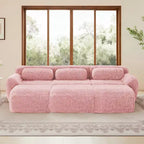 Canapé moelleux 3 places avec ottoman, mousse HD 32D, aucun assemblage requis, base antidérapante, modulable pour salon/salle de cinéma maison