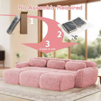 Canapé moelleux 3 places avec ottoman, mousse HD 32D, aucun assemblage requis, base antidérapante, modulable pour salon/salle de cinéma maison