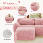 Canapé moelleux 3 places avec ottoman, mousse HD 32D, aucun assemblage requis, base antidérapante, modulable pour salon/salle de cinéma maison