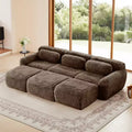Canapé moelleux 3 places avec ottoman, mousse HD 32D, aucun assemblage requis, base antidérapante, modulable pour salon/salle de cinéma maison