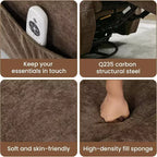 Fauteuil inclinable pivotant à 360° avec massage et chauffage, capacité 136 kg, structure en pin, tissu doux, 35,4p x 39l x 41,3h