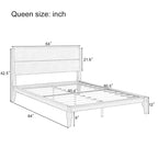 GDFStudio Julia Lit plateforme moderne du milieu du siècle de 30,5 cm en bambou avec support métallique à lattes de bois