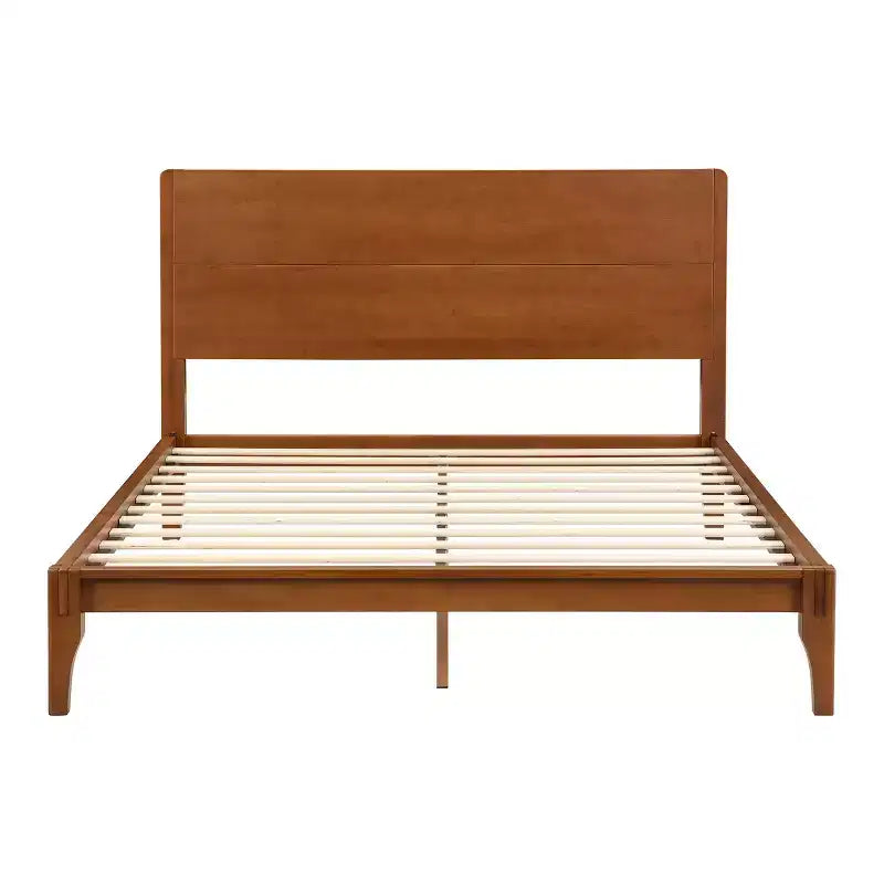 GDFStudio Julia Lit plateforme moderne du milieu du siècle de 30,5 cm en bambou avec support métallique à lattes de bois