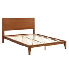 GDFStudio Julia Lit plateforme moderne du milieu du siècle de 30,5 cm en bambou avec support métallique à lattes de bois