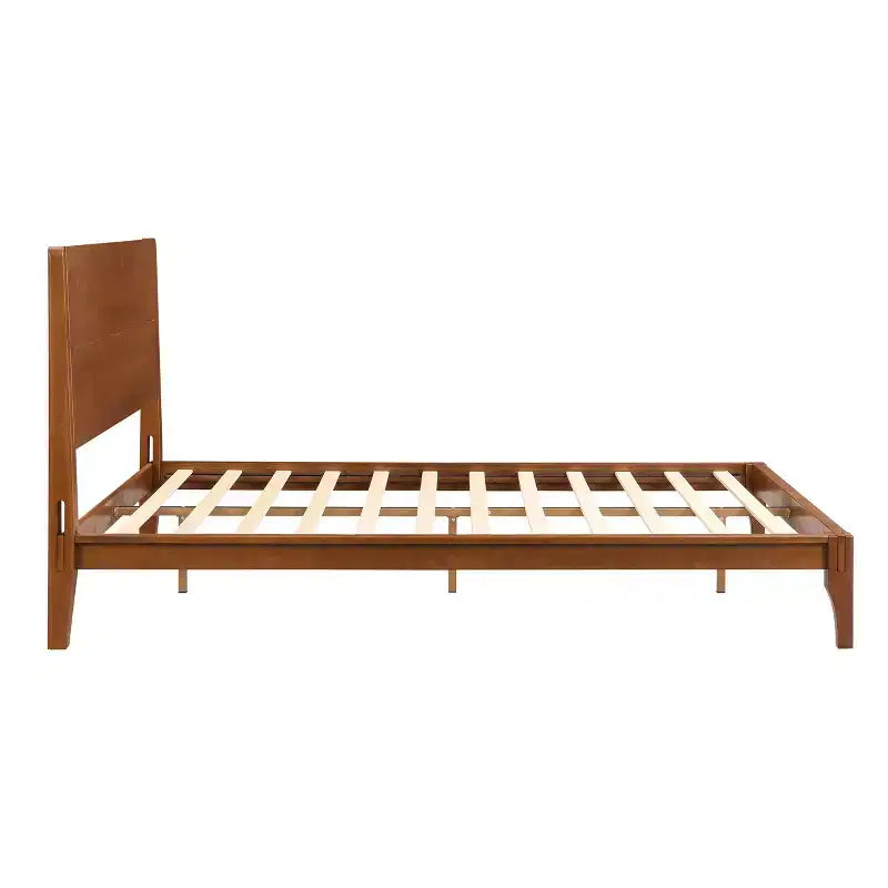GDFStudio Julia Lit plateforme moderne du milieu du siècle de 30,5 cm en bambou avec support métallique à lattes de bois