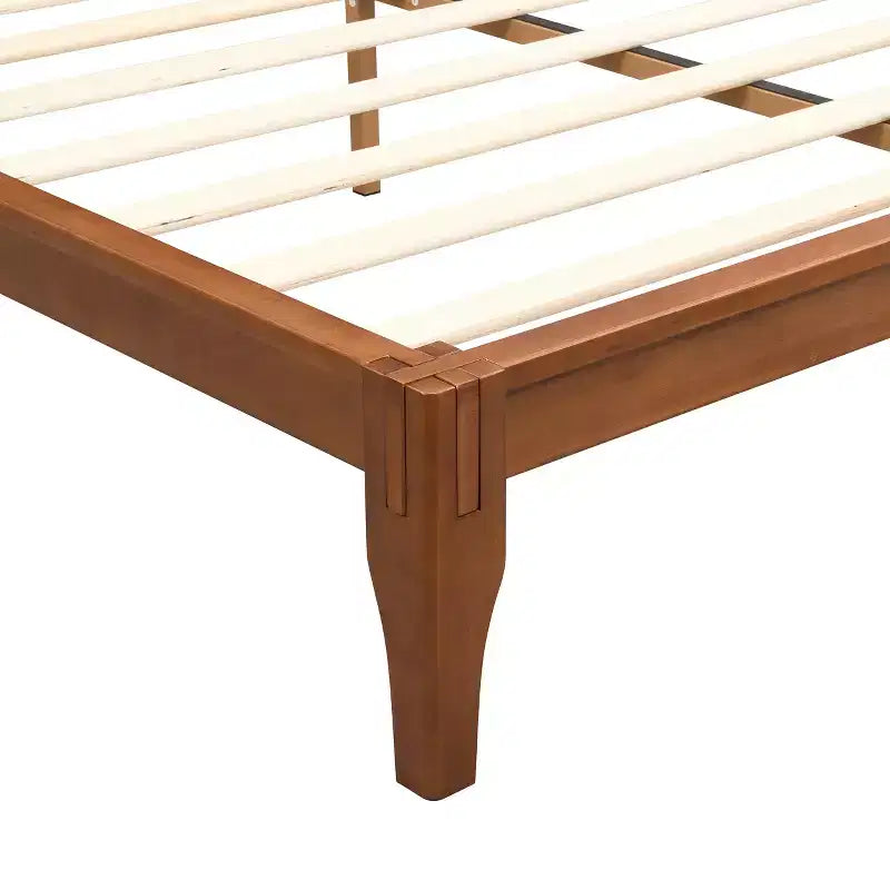 GDFStudio Julia Lit plateforme moderne du milieu du siècle de 30,5 cm en bambou avec support métallique à lattes de bois