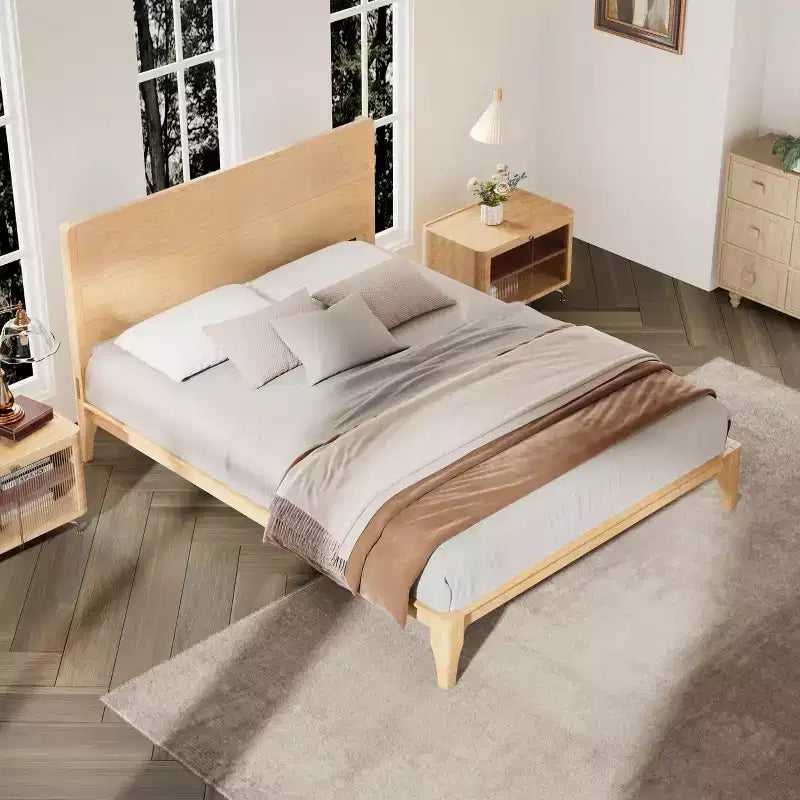 GDFStudio Julia Lit plateforme moderne du milieu du siècle de 30,5 cm en bambou avec support métallique à lattes de bois