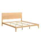 GDFStudio Julia Lit plateforme moderne du milieu du siècle de 30,5 cm en bambou avec support métallique à lattes de bois