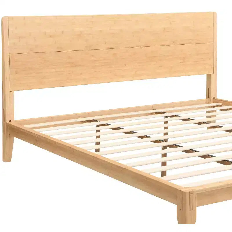 GDFStudio Julia Lit plateforme moderne du milieu du siècle de 30,5 cm en bambou avec support métallique à lattes de bois