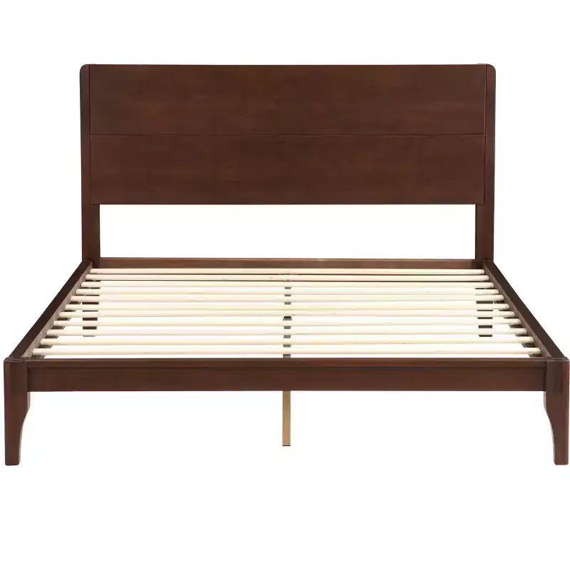 GDFStudio Julia Lit plateforme moderne du milieu du siècle de 30,5 cm en bambou avec support métallique à lattes de bois