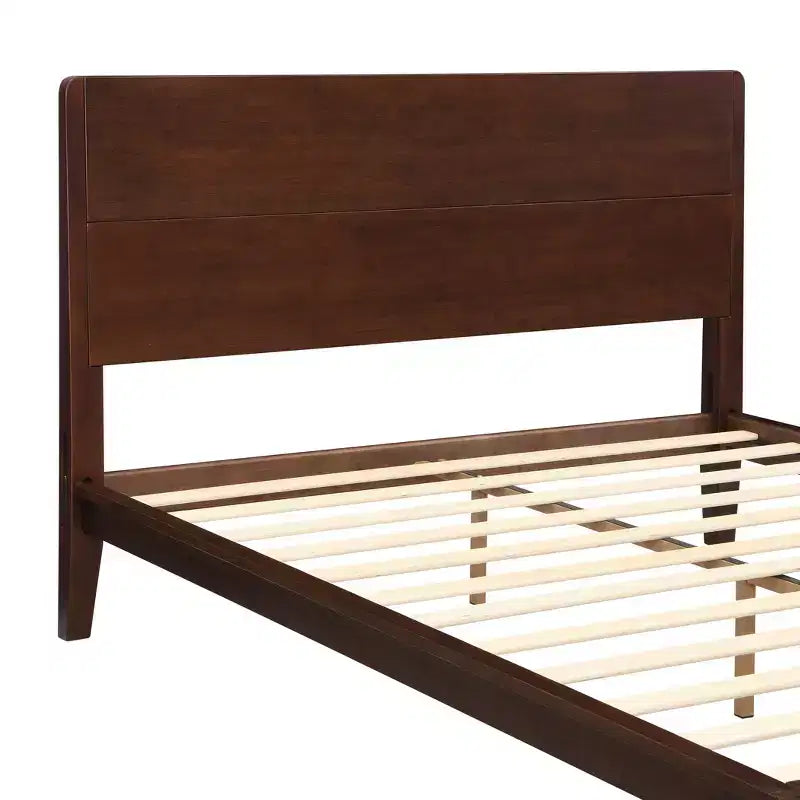 GDFStudio Julia Lit plateforme moderne du milieu du siècle de 30,5 cm en bambou avec support métallique à lattes de bois