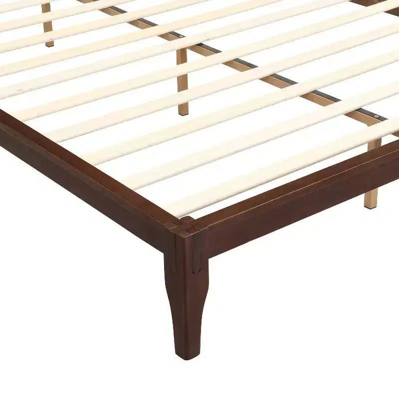 GDFStudio Julia Lit plateforme moderne du milieu du siècle de 30,5 cm en bambou avec support métallique à lattes de bois