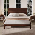GDFStudio Julia 12 Inch Mid-Century Modern Bamboo Platform Bed with Wood Slat Metal Support